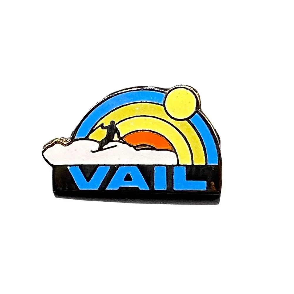 VAIL Rainbow Skiing Ski Pin COLORADO Travel Resort Souvenir Lapel